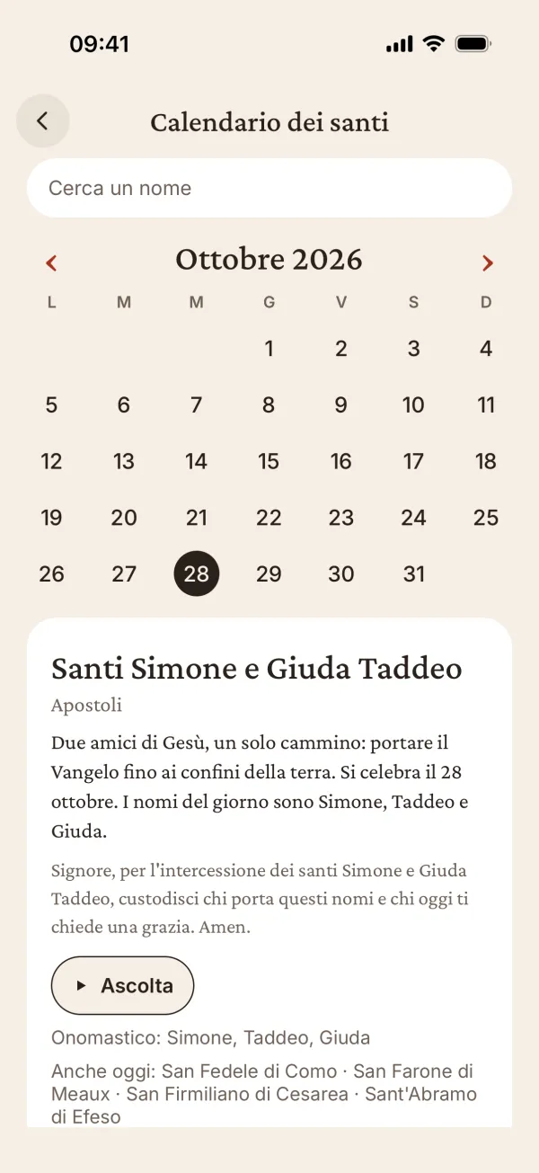 Il calendario dei santi di ottobre